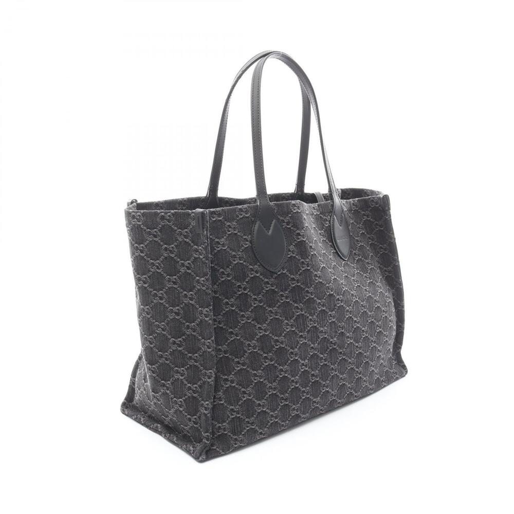 Gucci Ophidia Tote Bag Canvas Leather Gray Black - Picture 1 of 8